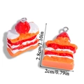 Pendentif gâteau aux fraises miniature en résine pour bijoux DIY 2,8cm haut - Gâteau Napoléon aux Fraises