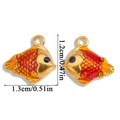 Pendentifs poisson rouge en émail doré et orange en acier inoxydable plaqué sous vide - A6-235 Poisson Rouge / 12*13mm