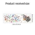 Detailed dimensions of the 90x30cm cartoon elephant and butterfly wall sticker layout - 30*90cm