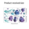 Detailed dimensions of watercolor ink tulip flowers and butterflies wall stickers - 24*70cm*2
