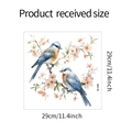 Detail view of M-298 waterproof toilet sticker with 29cm bird and cherry blossom pattern - 29*29cm