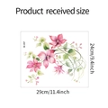 Dimensioni dettagliate dell'adesivo murale impermeabile con fiori rosa e foglie verdi M-297 - 24*29cm