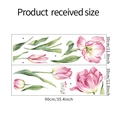 Detailansicht der 30x90cm Aquarell Tulpen Wandsticker mit Produktabmessungen - 30x90cm x 2 Blatt Layout
