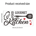 Detail of DIY kitchen wall sticker showing food gourmet text and 30x60cm dimensions - 30*60cm