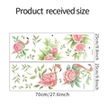 Layout macro di fogli di adesivi murali in PVC con fenicottero e fiori ad acquerello - 25*70cm*2pcs