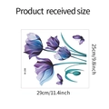Dimensioni del foglio per adesivi murali impermeabili con tulipani e farfalle viola - 25*29cm
