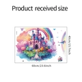 Größentabelle für den Wandsticker mit Regenbogen-Schloss-Motiv aus wasserfestem PVC - 40*60cm