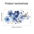 Vinilos decorativos flores azules acuarela con dimensiones del producto 60cm por 35cm detalle - 35x60cm