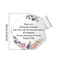 Dettaglio di fermacarte ottagonale in acrilico spesso 3,5 cm con motivi floreali - SJ029/10*10*1