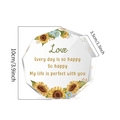 Tabella taglie dettagliata che mostra 10cm di altezza del souvenir acrilico girasole - Ornamento Ottagonale Girasole (SJ003)