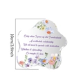 Detail of wave-shaped acrylic plaque with flower prints and 10cm size marking - SJ016/10*10*1
