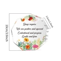 Dodekagon-Acryl-Blumenandenken mit inspirierendem Zitat, Maße 10 cm x 3,5 cm - SJ002/10x10x1cm