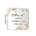 Detail view of 10cm square acrylic ornament with floral patterns and motivational text - Transparent Floral Motivational Style (SJ031/10*10*1)