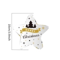 Vista macro dell'ornamento a stella in acrilico da 10cm con alberi di Natale e nastro oro - Stella (SJ036) / 10x10x1 cm