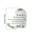 Nahaufnahme der 10 cm hohen Dimension des klaren Herz-Acryl-Tischornaments - 10*10*1cm (SJ041)
