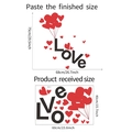 Dettaglio dell'adesivo murale Love con dimensioni del foglio 40x60cm e finale 75x68cm - 40*60cm