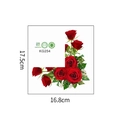 Detail von PVC-Wandtattoo mit roten Rosen für Lichtschalter inklusive Größenangaben - Rote Rose Stil (KG254)