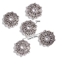 Vintage silver alloy hollow flower bead spacer for DIY bracelet jewelry making - A6-252 Antique Silver