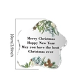 Irregular acrylic Christmas ornament with festive botanical print and 10cm size marked - Sj048/10*10*1