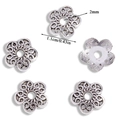 Vintage silver flower spacer beads 1.1cm for DIY jewelry making and bracelet crafts - A6-253 Antique Silver