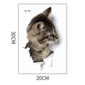 3D-Cartoon-Katzenwandaufkleber mit Maßen 30 cm x 20 cm für Badezimmerdekorationen - Dunkel Gestreifte Katze Stil (M-180)