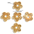 Vintage gold alloy hollow flower spacer beads for DIY jewelry making 1.1cm diameter - A6-253 Antique Gold