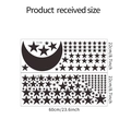 Tabella taglie dettagliata per adesivi murali stelle e luna in vinile nero 22x60cm - Nero