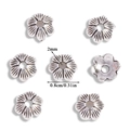0.8cm silver retro flower bead caps for DIY jewelry making and handmade bracelet craft - A6-254 Antique Silver