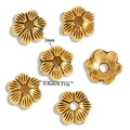 Golden vintage petal spacer bead with 8mm diameter and 2mm hole for DIY jewelry making - A6-254 Antique Gold