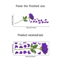 Specifiche di dimensioni per adesivi murali rose viola con layout e misure finali - Rosa Viola (FX-F402)