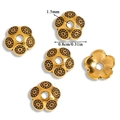 Vintage gold alloy 5-petal flower bead caps 0.8cm for DIY jewelry making - A6-255 Antique Gold