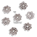 Antique silver flower spacer beads for DIY jewelry, 8mm diameter with 1mm hole - A6-256 Antique Silver