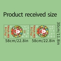 Details der Abmessungen 58x30cm für Weihnachts-Wandaufkleber mit Weihnachtsmann-Motiv - Großes Doppelblatt / Weihnachtsmann Kranz Stil
