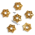 Vintage gold alloy flower spacers for DIY jewelry bracelets measuring 8mm in diameter - A6-258 Antique Gold