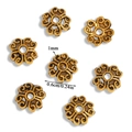 Golden flower petal spacer beads 0.6cm for DIY jewelry making with vintage texture - A6-259 Antique Gold