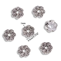 Vintage silver hollow flower spacer beads for DIY jewelry bracelets making, 8mm diameter - A6-260 Antique Silver