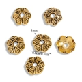 Vintage gold hollow flower bead spacer caps for DIY jewelry making 0.8cm diameter - A6-260 Antique Gold