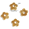 0.8cm golden flower spacer beads with 1mm hole for DIY retro jewelry making - A6-261 Antique Gold