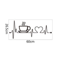 Disegno dettagliato delle dimensioni dell'adesivo da parete caffè battito cardiaco 60x26,5cm - 26.5x60cm