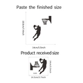 Detailed size chart for basketball slam dunk silhouette wall sticker dimensions - 14*14.5cm (KG289)