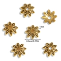 Golden flower bead caps 8mm size for DIY jewelry making and bracelet crafting - A6-262 Antique Gold