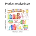 Detailed dimensions of watercolor cartoon animals and books wall decals for kids' rooms - 30x60cm (Set of 2 Sheets)