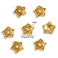 Vintage golden flower petal alloy spacer beads 0.8cm for DIY jewelry making - A6-265 Antique Gold