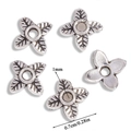 Antique silver clover alloy spacer beads for jewelry making 0.7cm diameter - A6-266 Antique Silver
