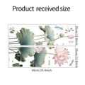 Detail view of Chinese lotus wall stickers showing sheets and dimensions in 30x90cm - 30*90CM*2PCS (FX-C438)