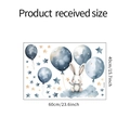 Flat lay of cartoon rabbit and balloon wall sticker set with 60x40cm size dimensions - 40*60CM/FX-E287