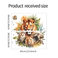 Ontvangen afmeting 30x60cm met muurstickers van wilde dieren zoals leeuw en olifant - Twee Vellen (FX-B386)