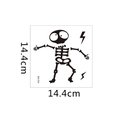Cartoon Alien-Schädel Wandaufkleber mit Blitzen und KG108 Modellabmessungen - 14.4*14.4CM/KG108 Bedruckt