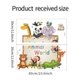Detail view of two 30x60cm sheets showing Cartoon Animal World wall stickers for kids - 30*60cm*2pcs/fx-b383