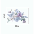 Detail view of M-183 floral wall sticker showing 32x23cm purple watercolor flowers - 23*32cm/M-183 Print